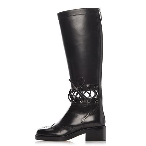 chanel lace ups boots|knee high chanel boots.